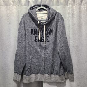 American Eagle Cream and‎ Gray Super Soft Hoodie Mens XLT